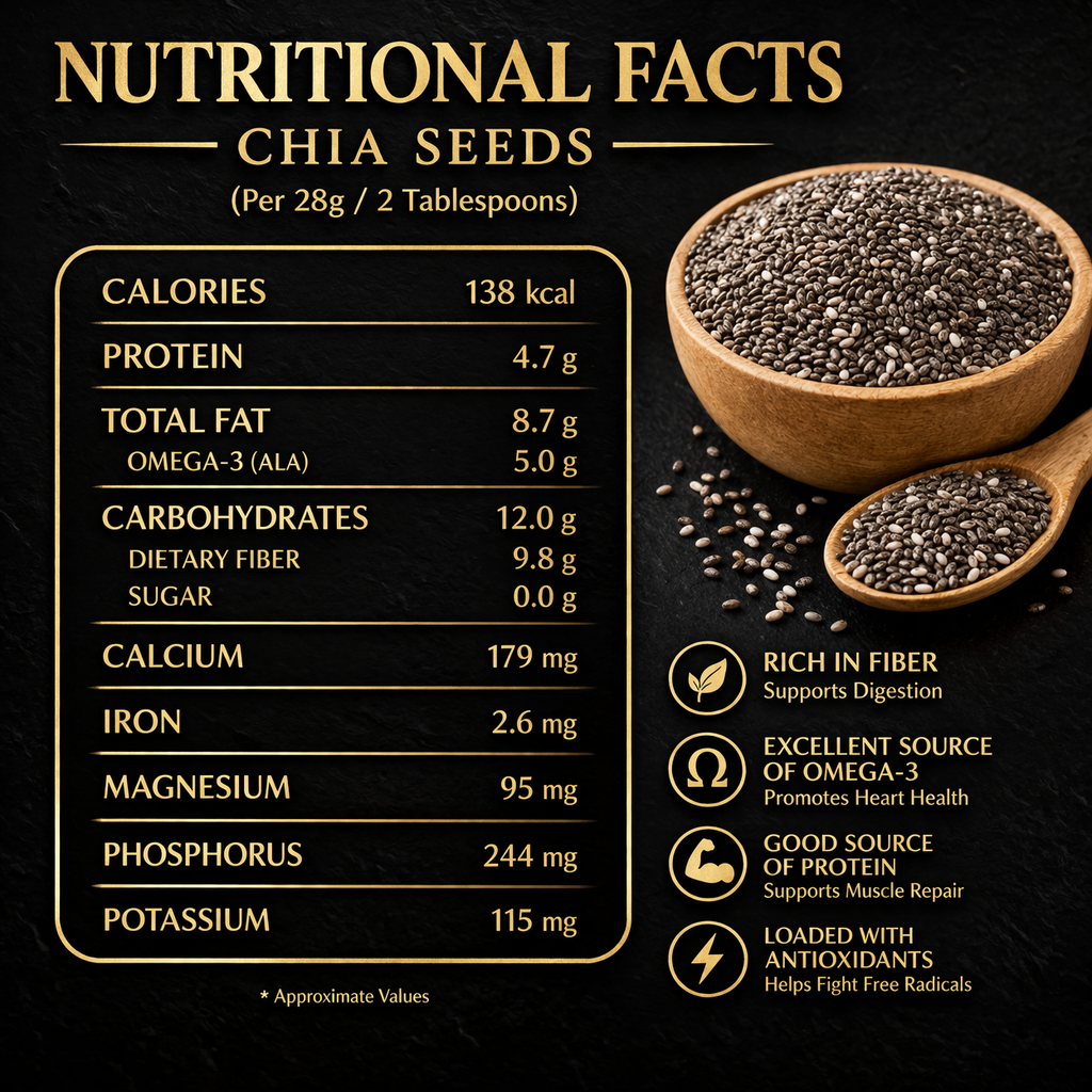Prakritiveda Chia Seeds | 500gm | Boosts Heart Health | Weight Management