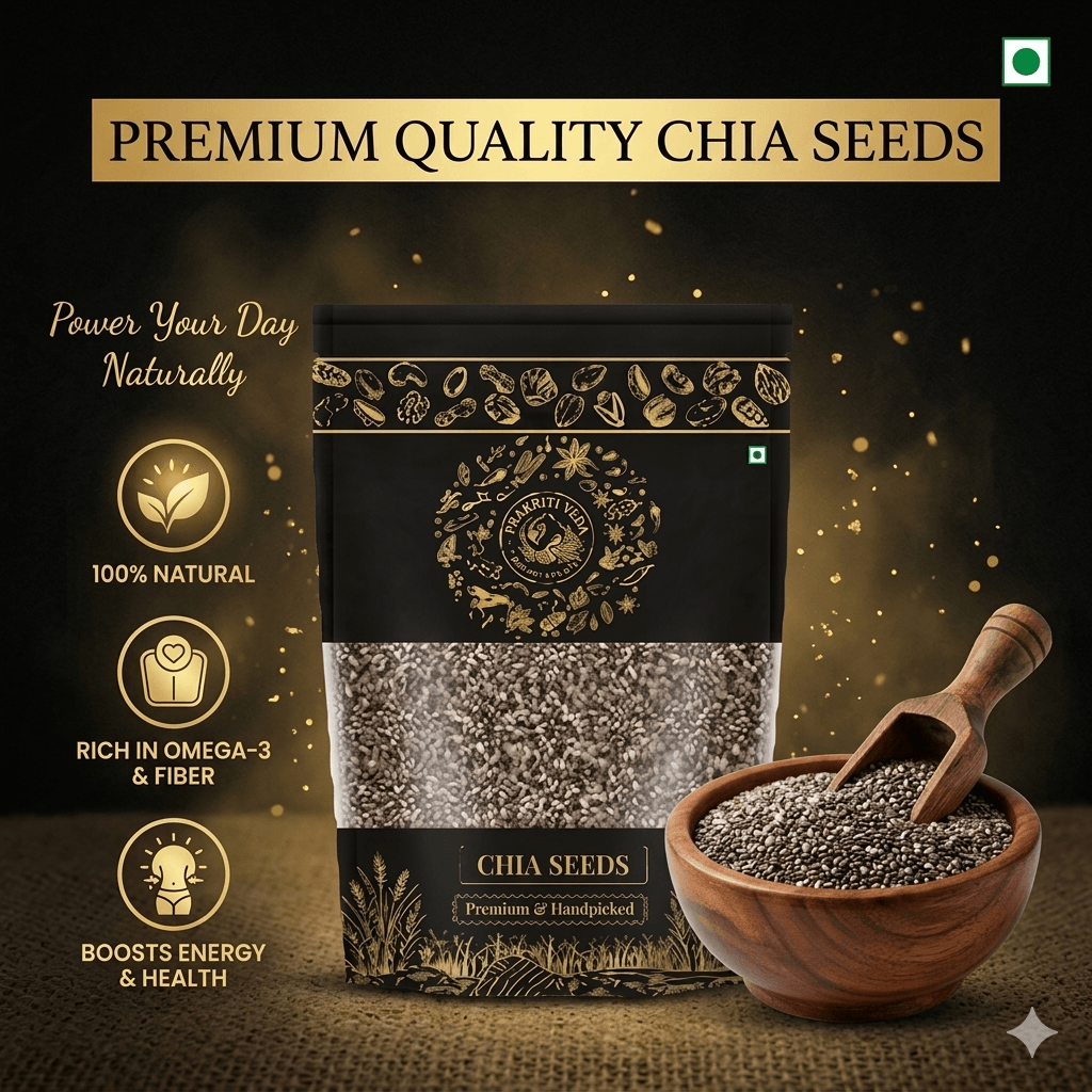 Prakritiveda Chia Seeds | 500gm | Boosts Heart Health | Weight Management