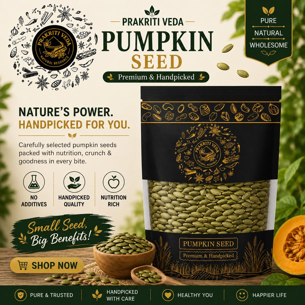 Pumpkin Seeds | 100gm | Boosts Heart Health | Weight Management
