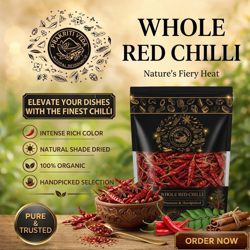 Prakritiveda Teza Red Chilli With Stem (50gm)