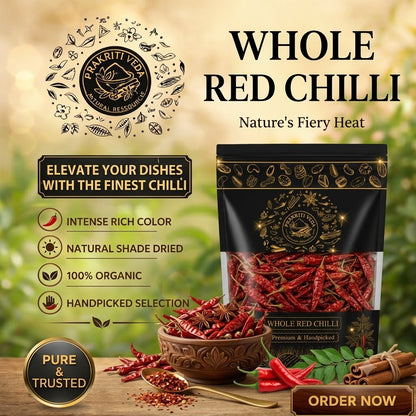 Prakritiveda Teza Red Chilli With Stem (50gm)