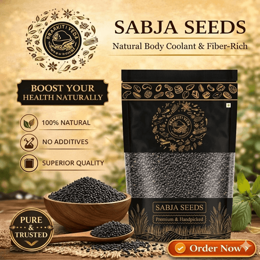 Prakritiveda Sabja Seeds | 1 KG | Cooling The Body | Weight Management Basil Seeds